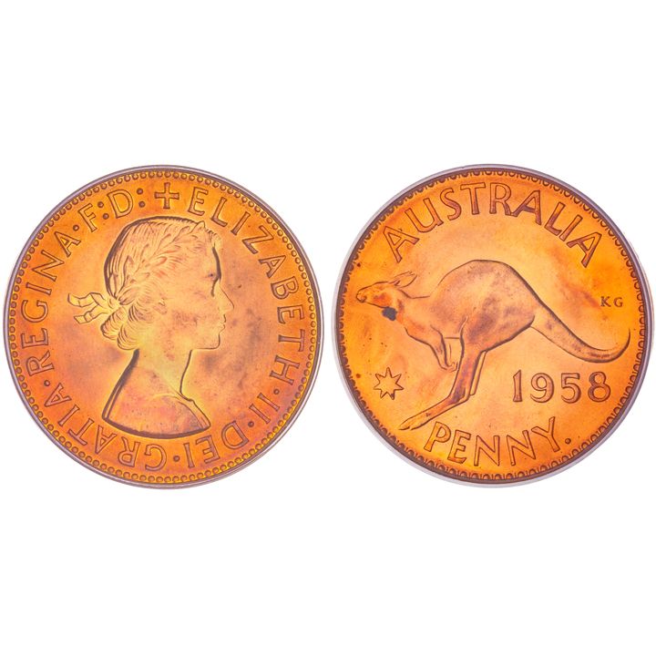 Elizabeth II, Penny, 1958-Y., PR 64RB