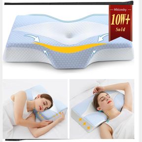 MKICESKY MEMORY FOAM PILLOW FOR NECK SHOULDER PAIN RELIEF NECK SUPPORT PILLOW FOR SLEEPING: ERGONOMIC CERVICAL SIDE SLEEPER PILLOW