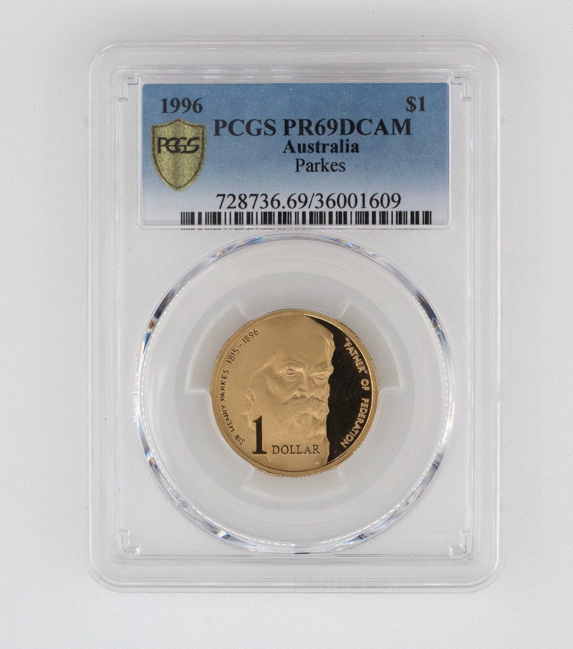 Elizabeth II, Parkes, One Dollar, PR69DCAM , 1996