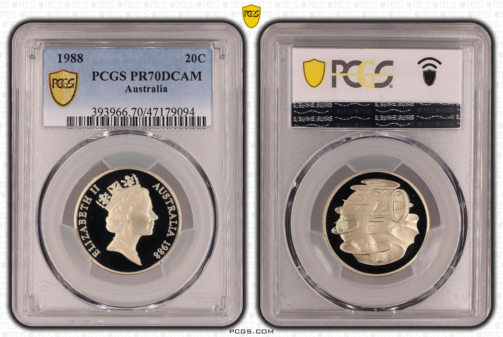 Elizabeth II, Twenty Cent, 1988, PCGS PR70DCAM