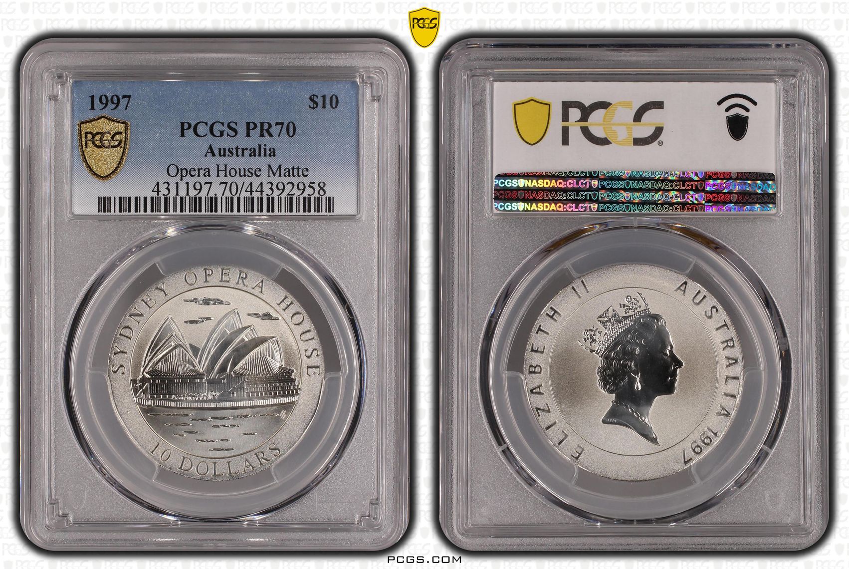 1997 Australia Ten Dollar, $10 Silver Proof Opera House PCGS - PR70 POP 1/0 -958