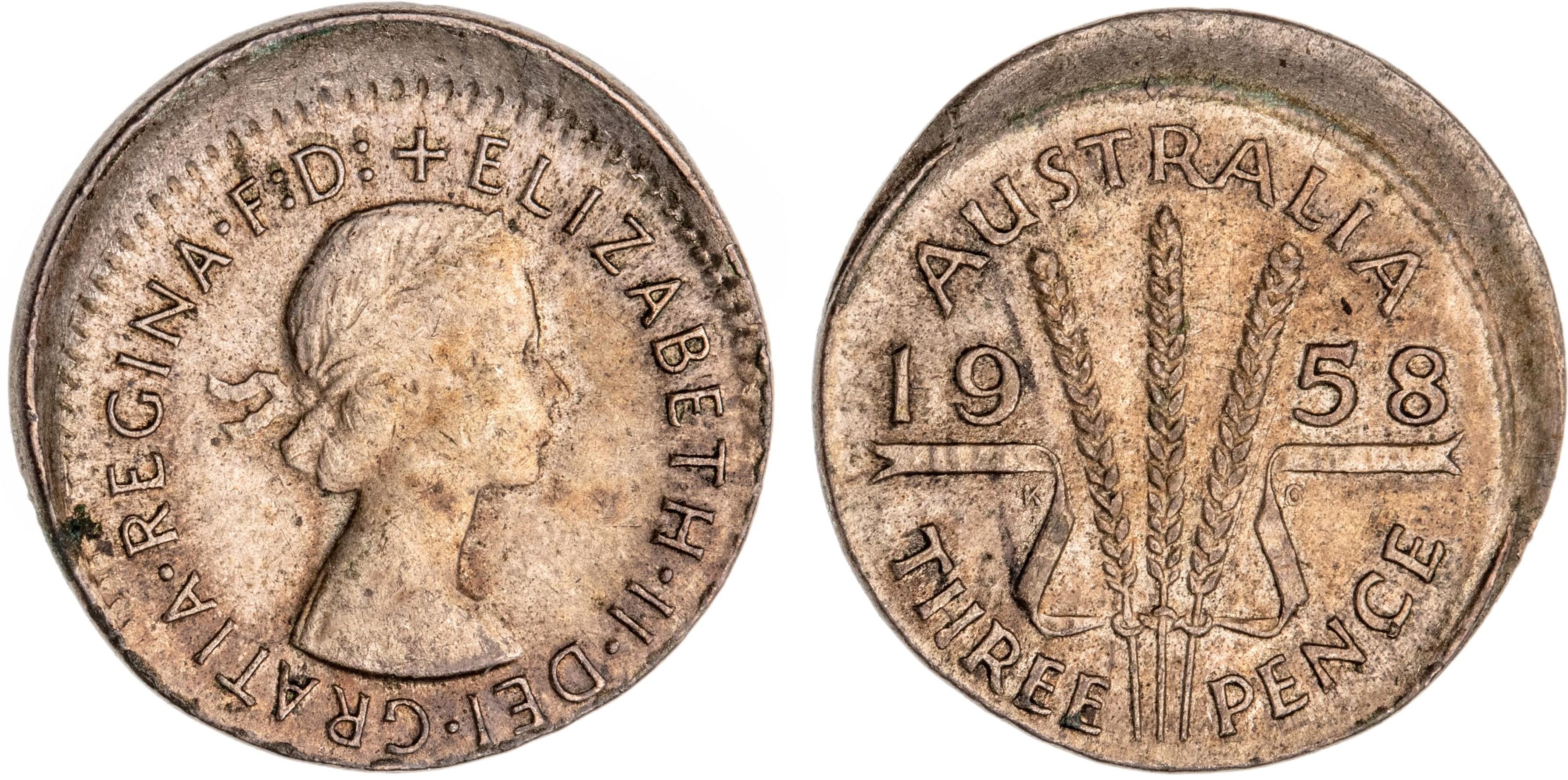 Elizabeth II, Threepence, 1958, EF
