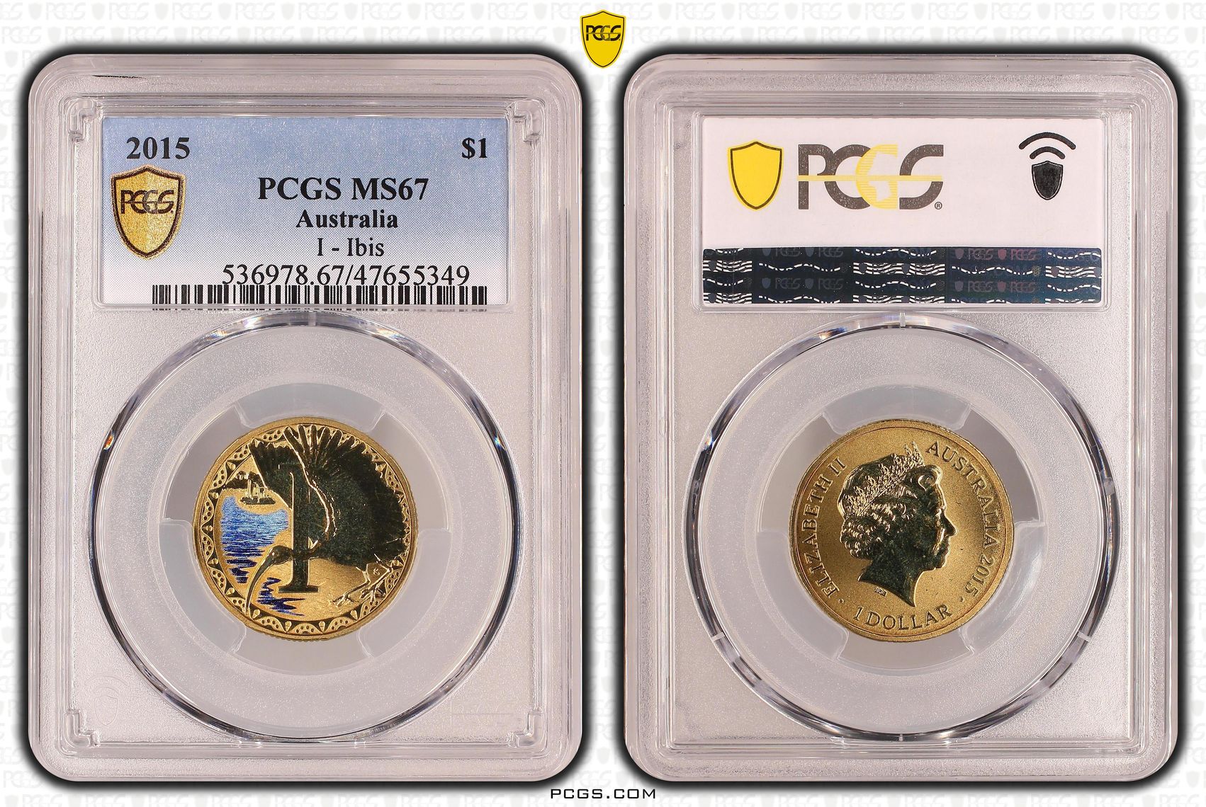 I - Ibis, One Dollar, 2015, PCGS MS 67