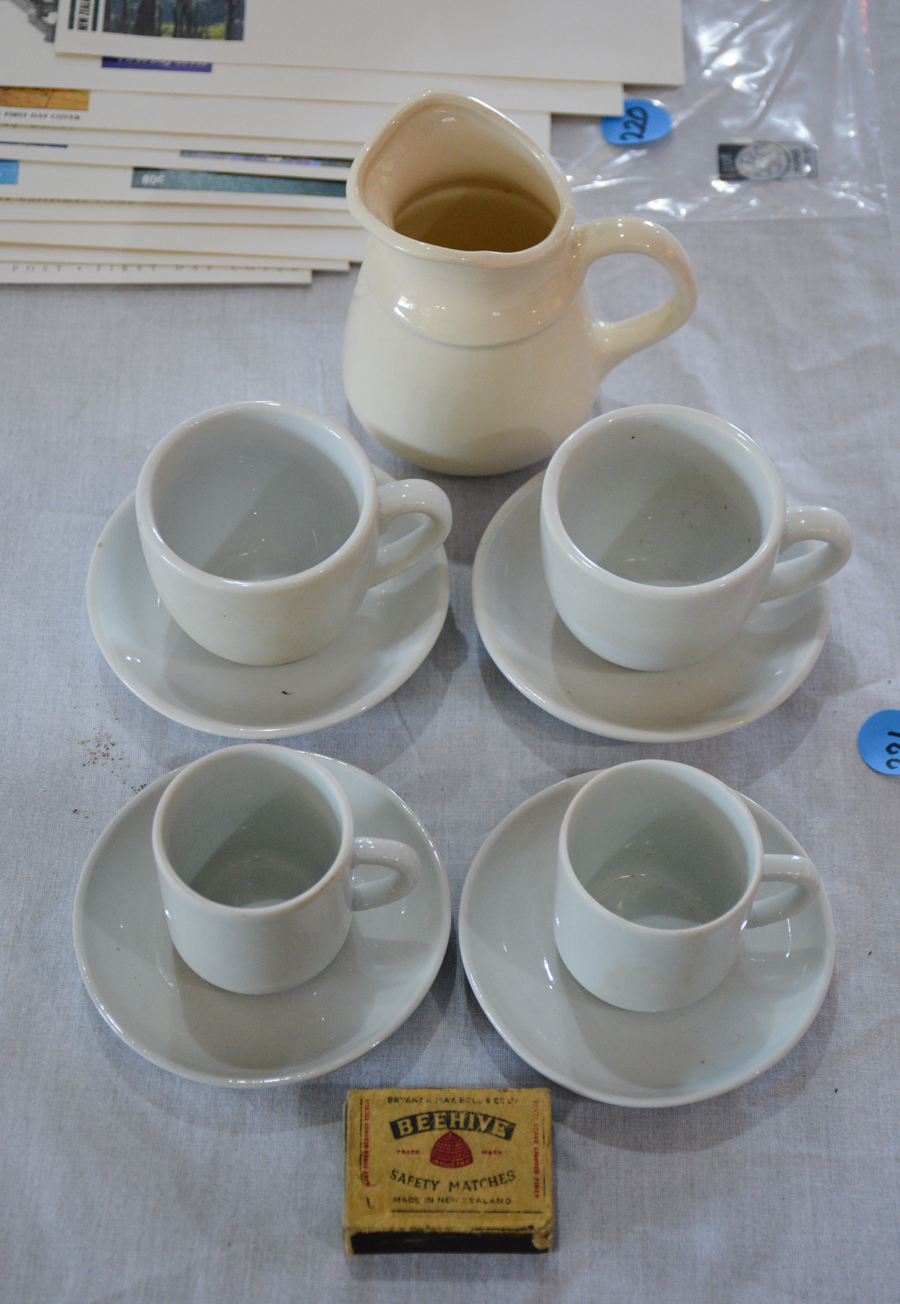 Milk Pourer and Coffee Cups/Saucers x 4 — NZ auction result
