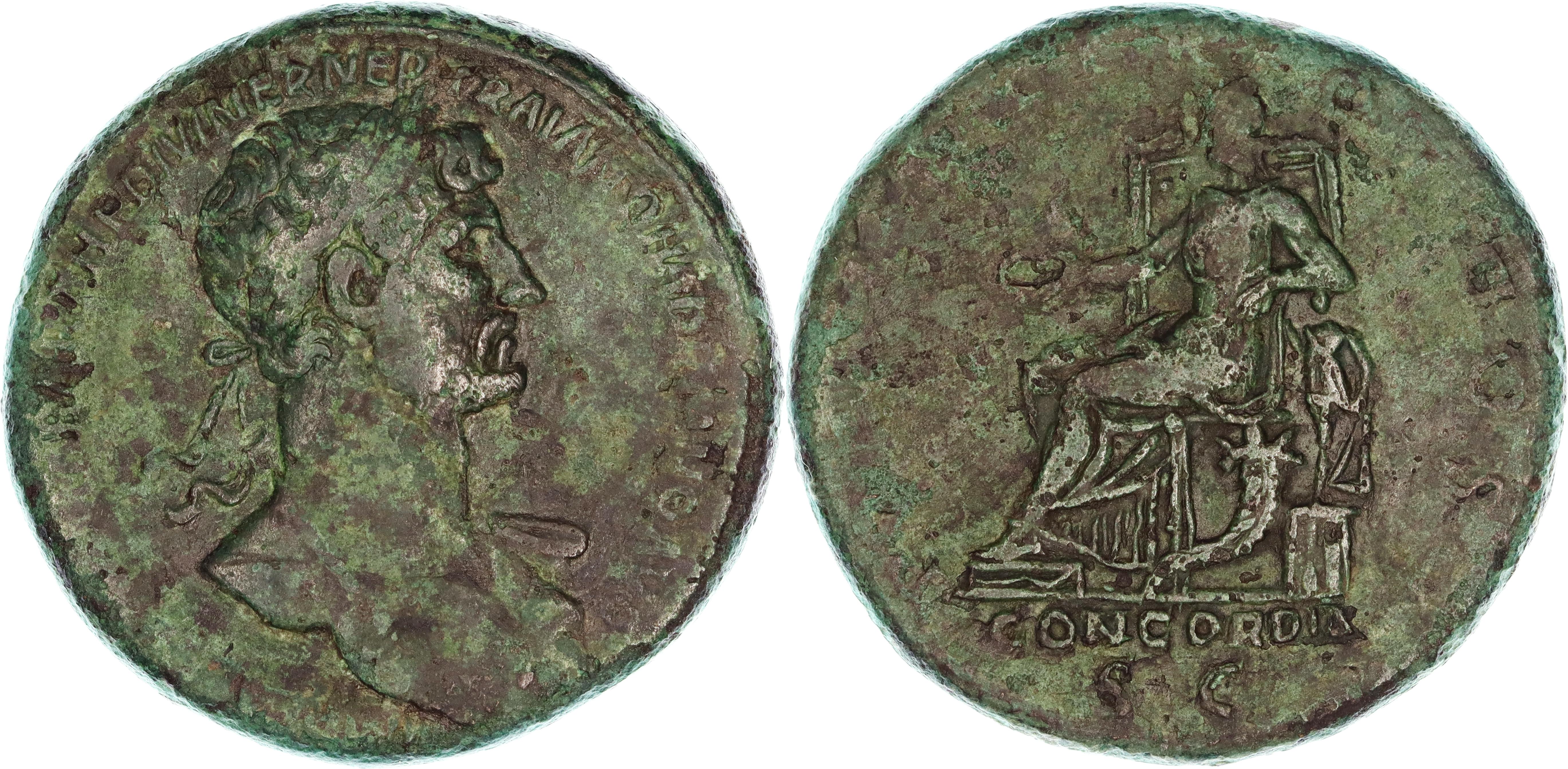 Roman Empire, Hadrian, Æ Sestertius, 117 AD, VF