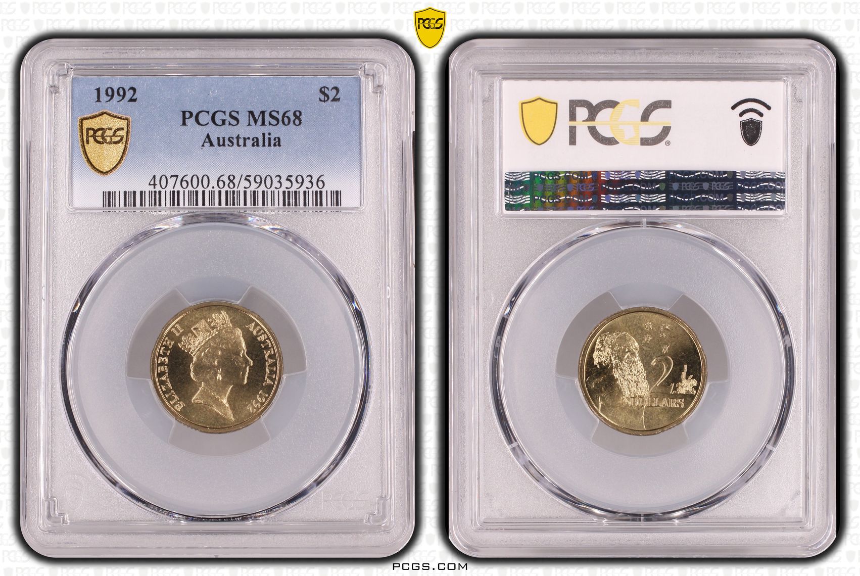 POP 16/0, Two Dollar, 1992, PCGS MS68