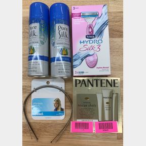 PANTENE INTENSE RESCUE SHOTS, SCUNCI 4 HAIRBAND 2X PURESILK SHAVING CREAM, SCHICK HYDRO SILK 3 RAZOR + 2 BLADES