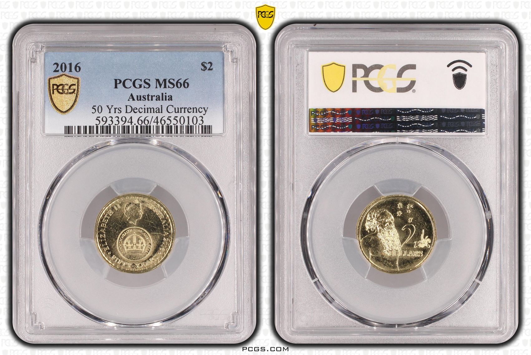 50 Yrs Decimal Currency , Two Dollar, 2016, PCGS MS66