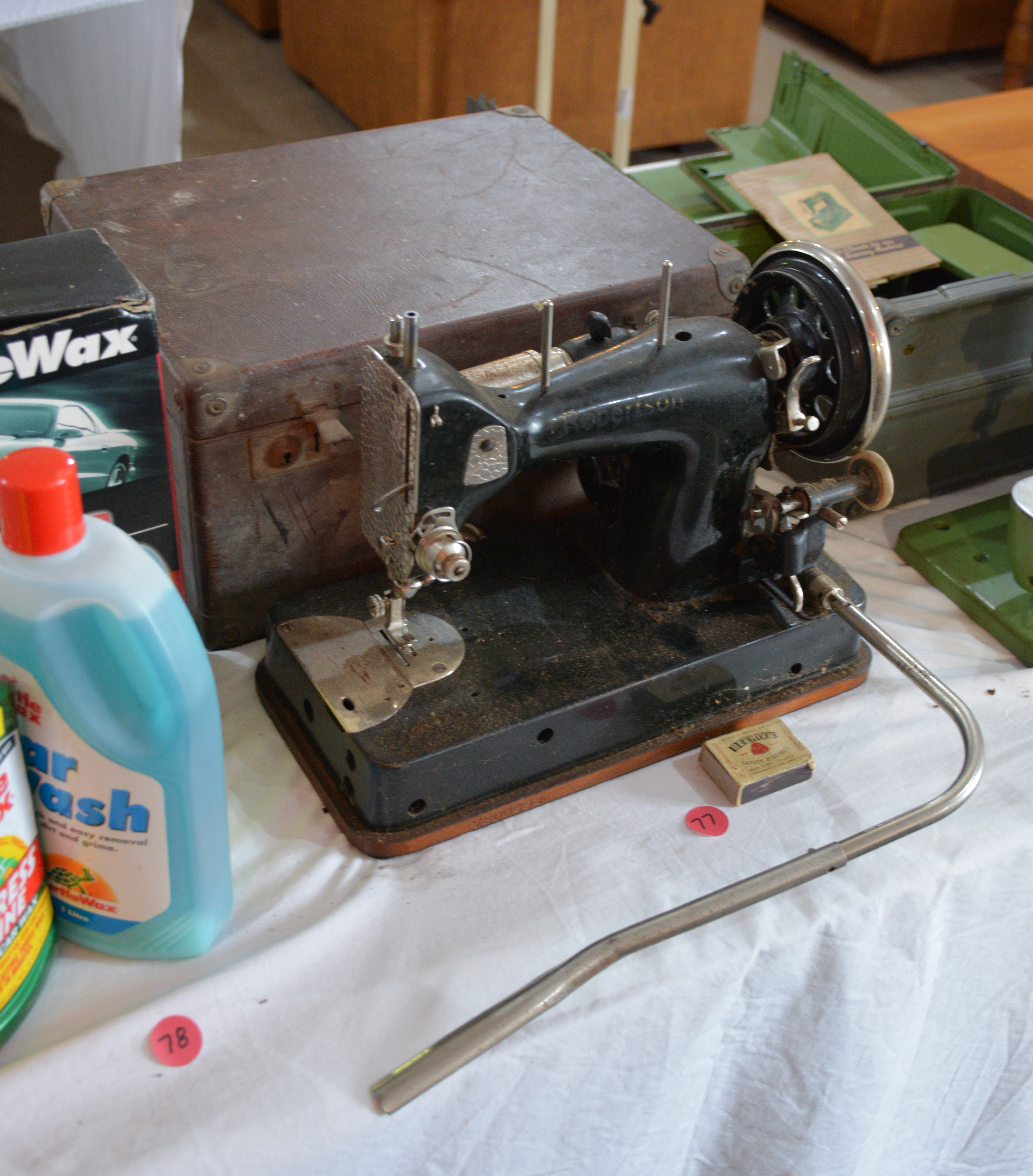 Robertson Antique Sewing Machine and Case — NZ auction result