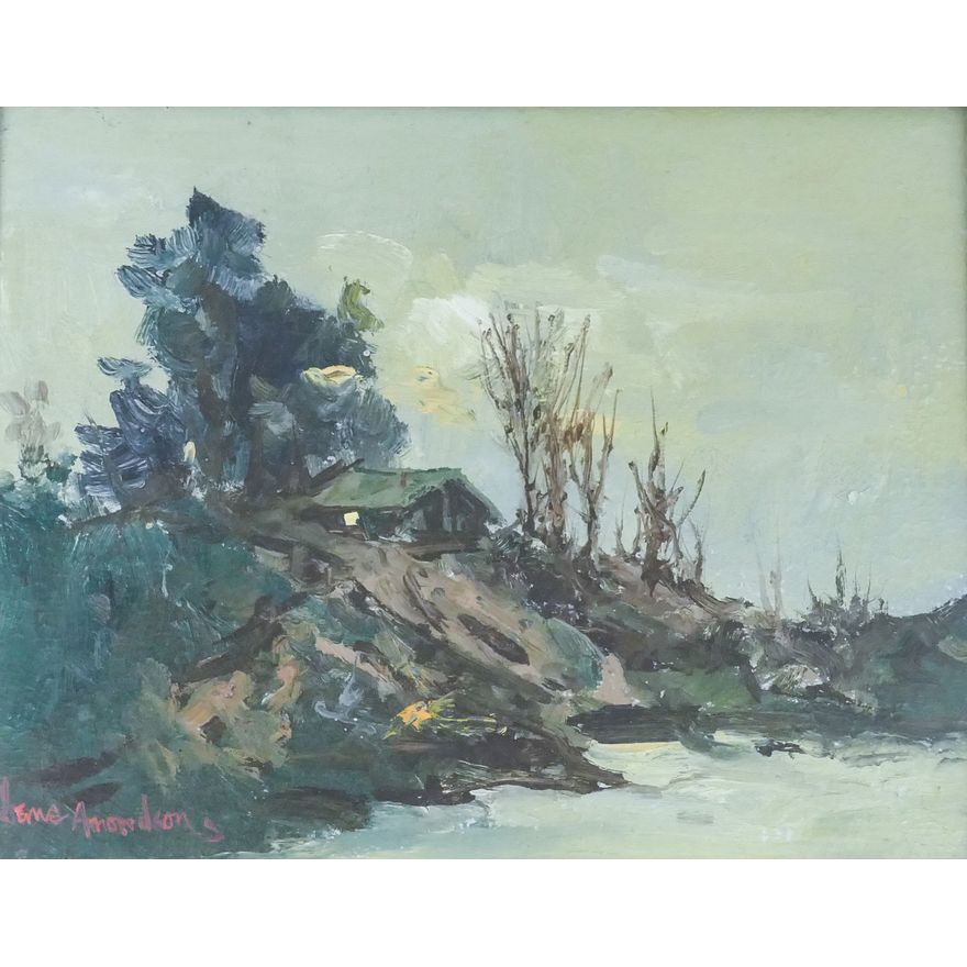 Gene Amondson ''Summer Solitude'' 1991 Oil on Masonite Framed 12''x15''