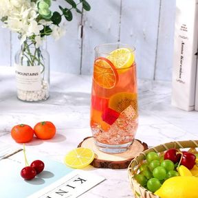 Tall Crystal Drinking Glasses Set - 550ml - 5 Piece - Water Glasses | Bar 9902187885016 - 51745/1544 SN B3 (S3)