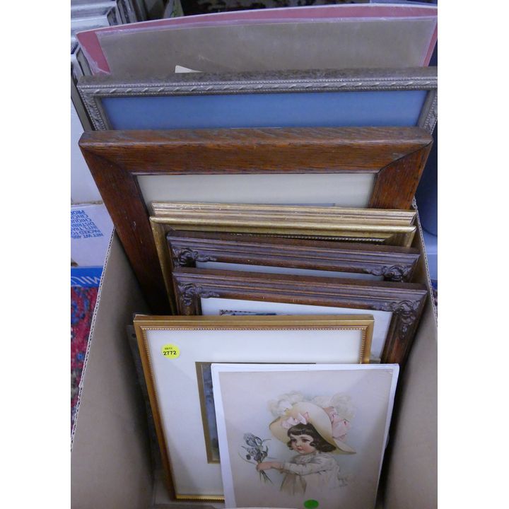 Box Antique Children Chromolithographs- 14pc