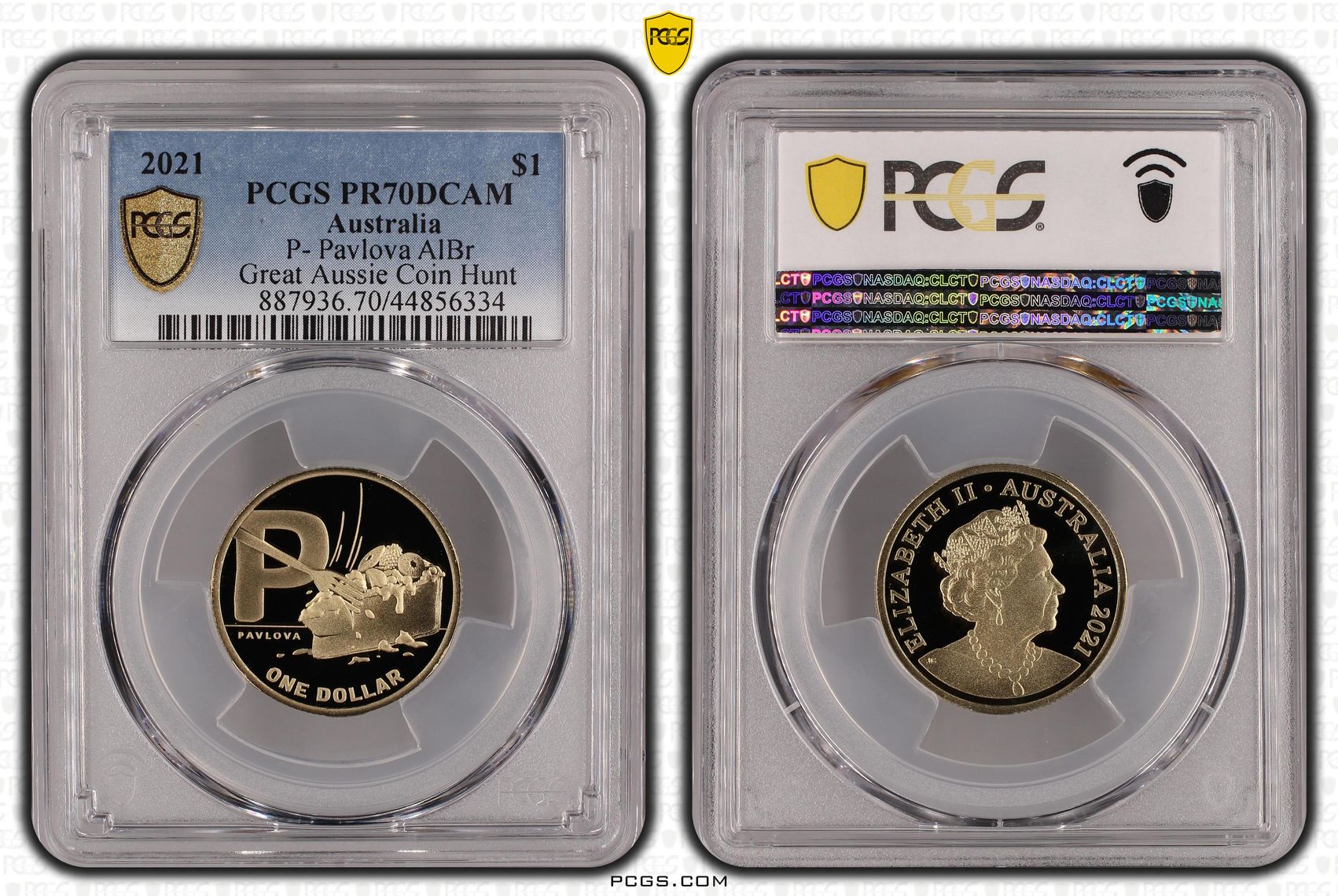488 · 2021 Australia One Dollar, $1 P- Pavlova AlBr PCGS - PR70DCAM POP 15/0 -334