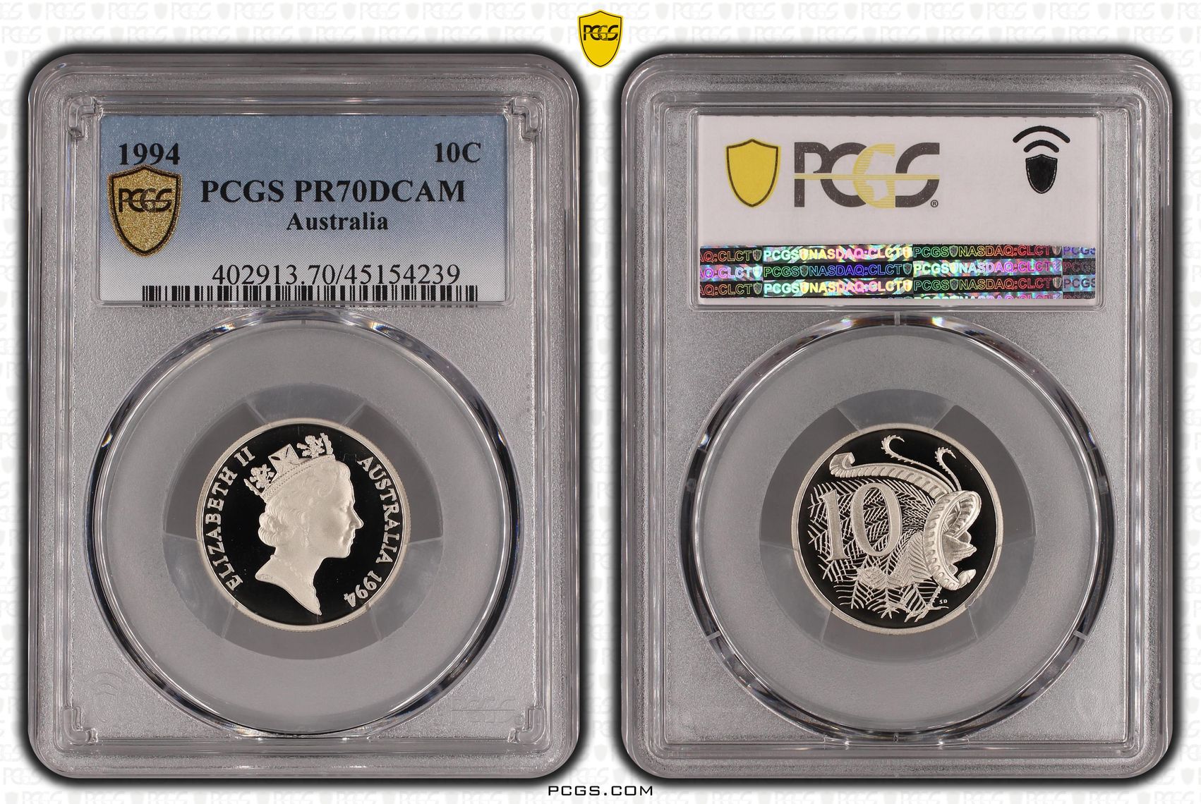 Elizabeth II, Ten Cent, 1994, PCGS PR 70DCAM