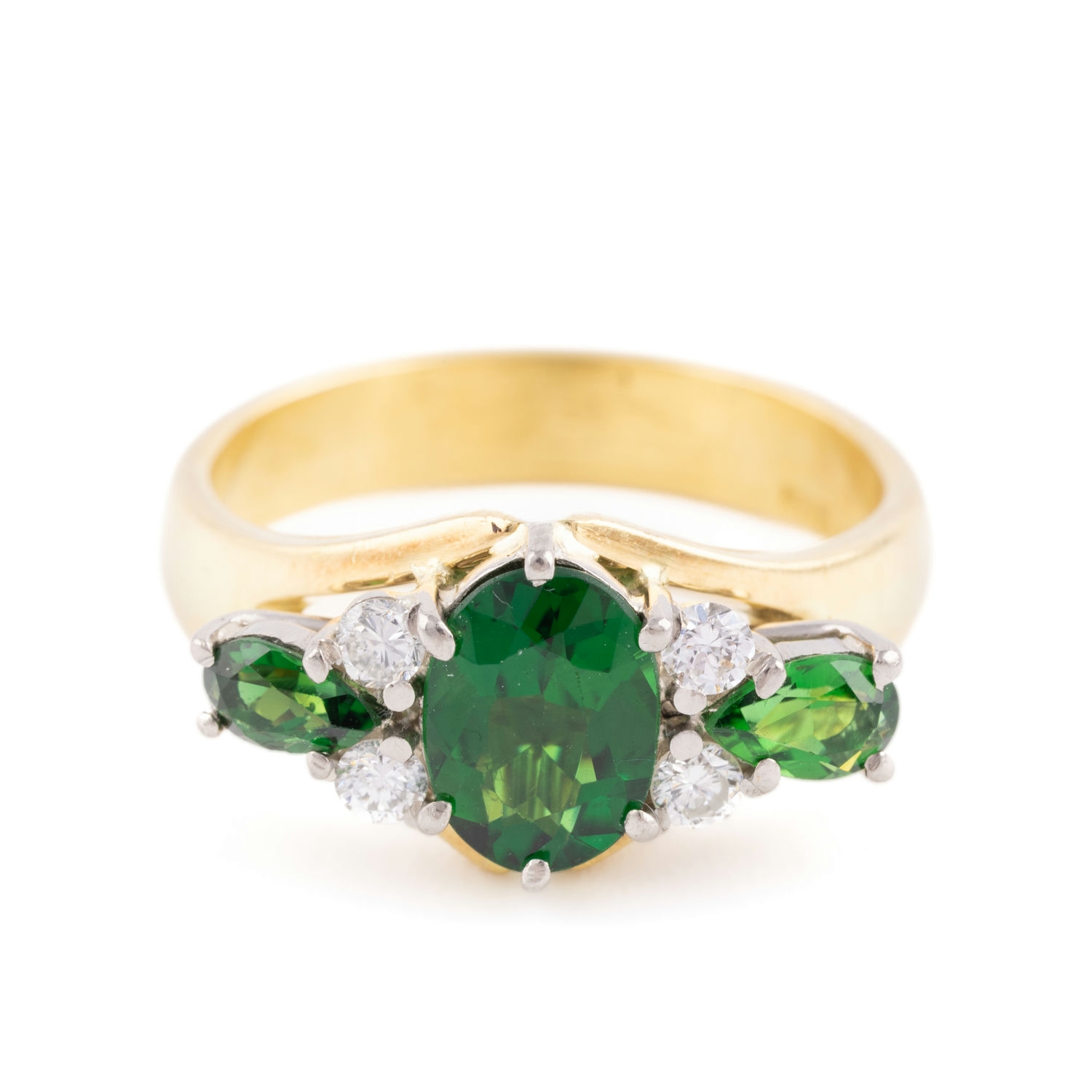 414 · Tourmaline and Diamond Ring 18ct