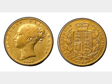 1843 VICTORIA LONDON MINT SHIELD SOVEREIGN