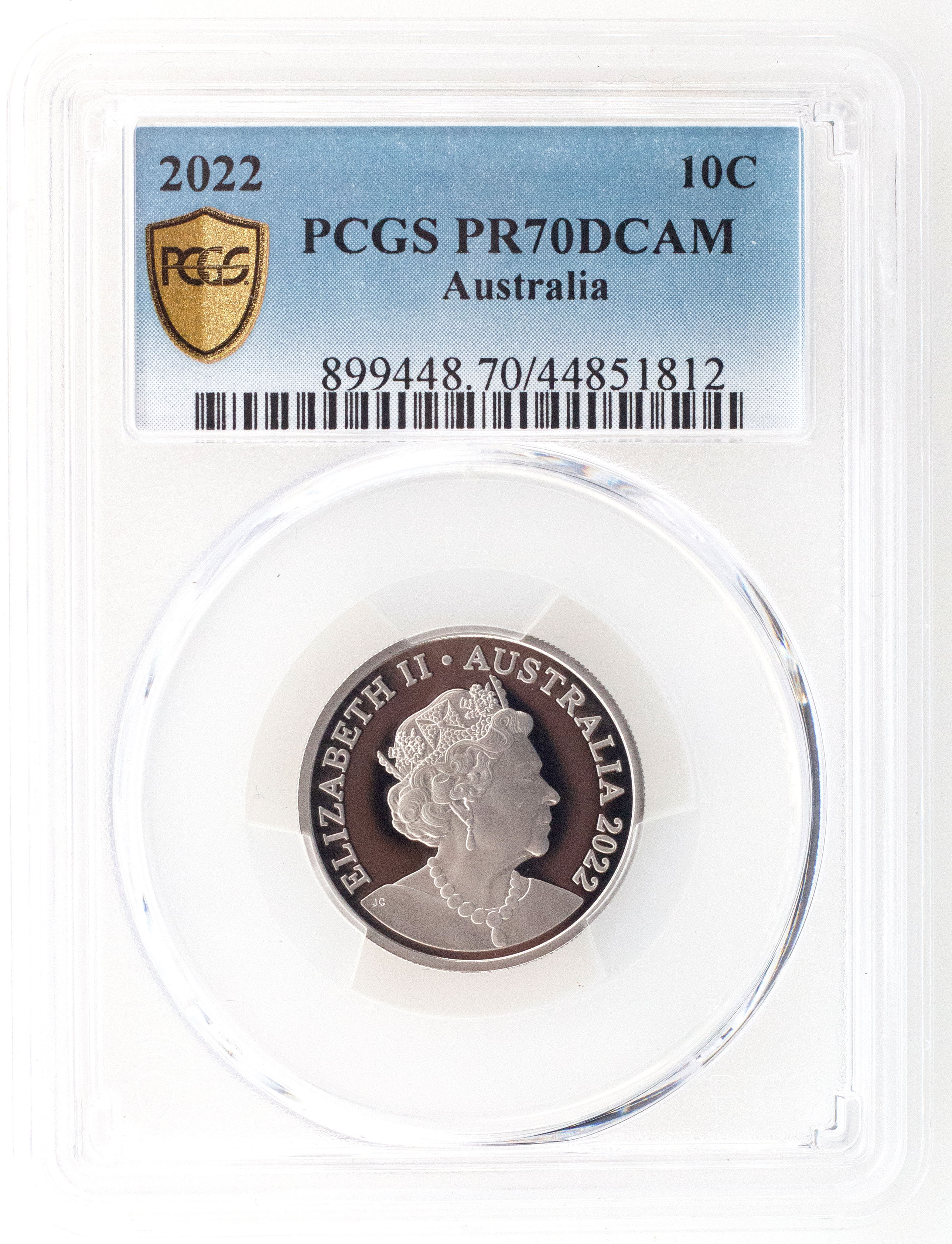 2022 Australia Ten Cent, 10c PCGS - PR70DCAM POP 89/0 -812