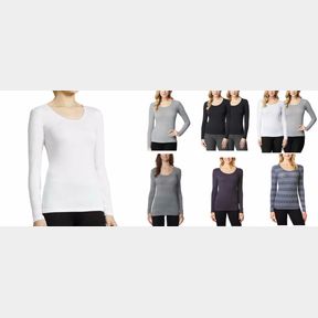 2 PACK 32° DEGREES HEAT LONG SLEEVE SCOOP NECK SZ M