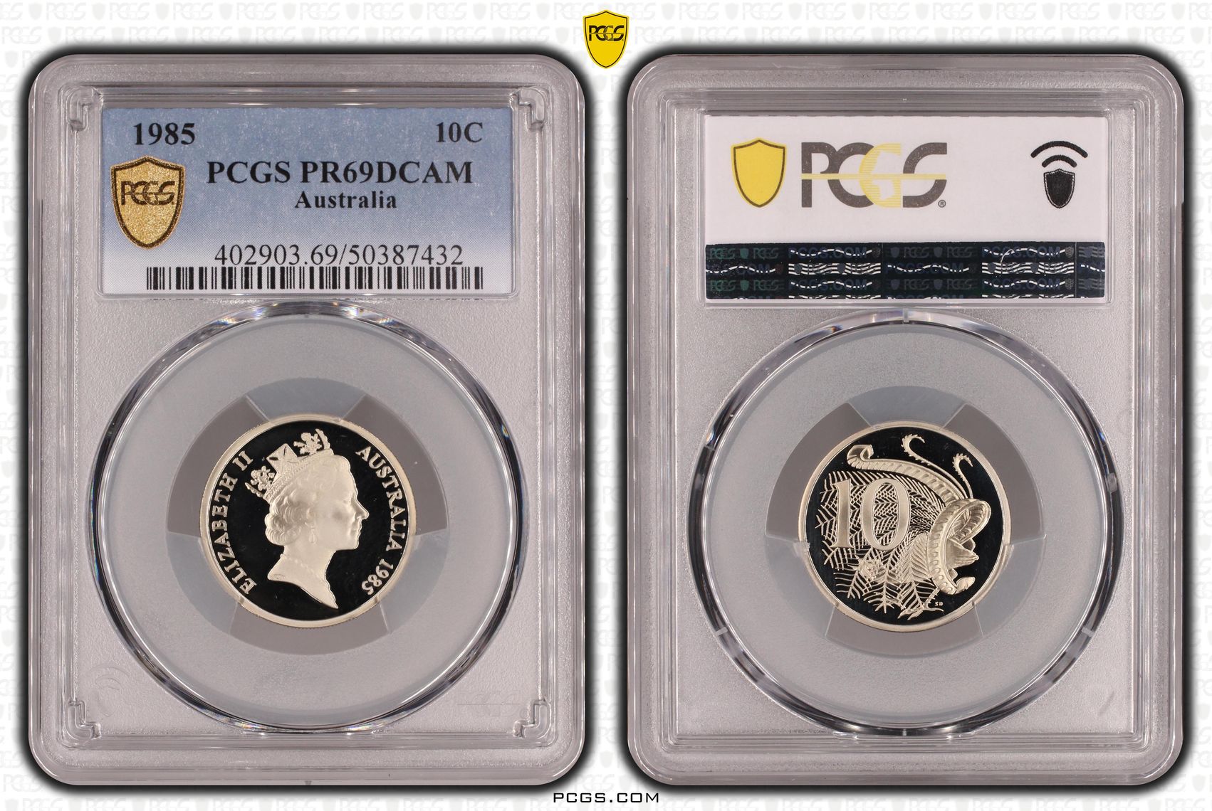 Ten Cent, 1985, Pcgs Pr69dcam
