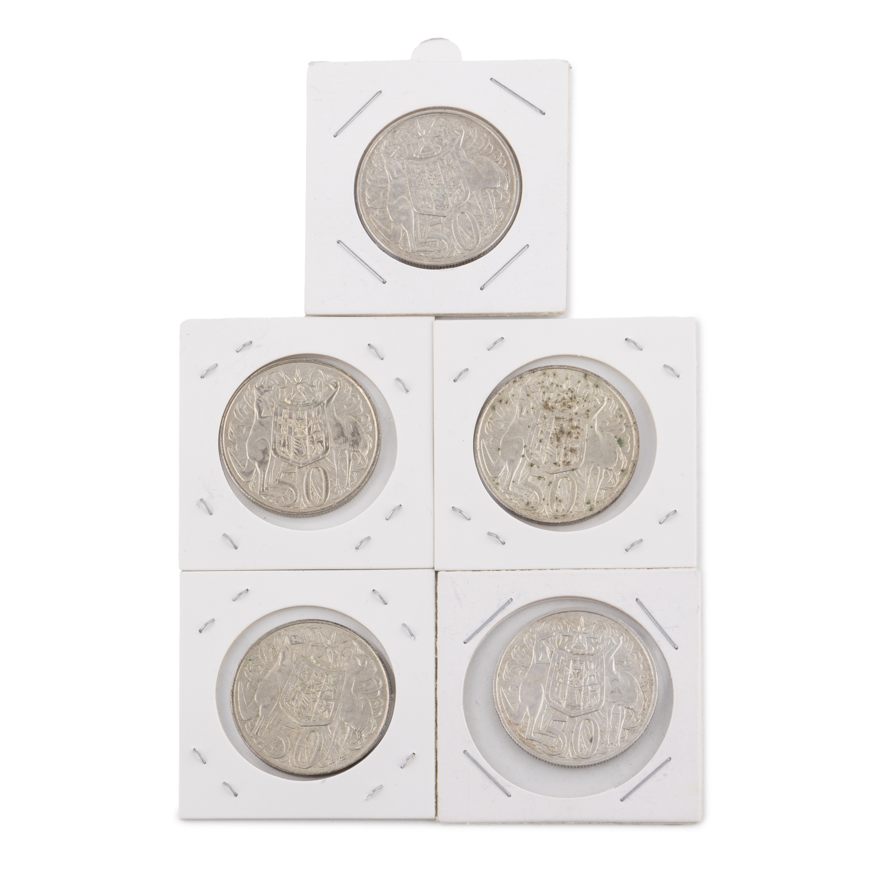 49 · Elizabeth II, Round 50c Silver coins, Fifty Cent, 1966,