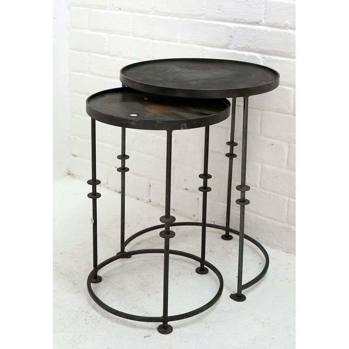 NEST OF TWO STEEL TABLES