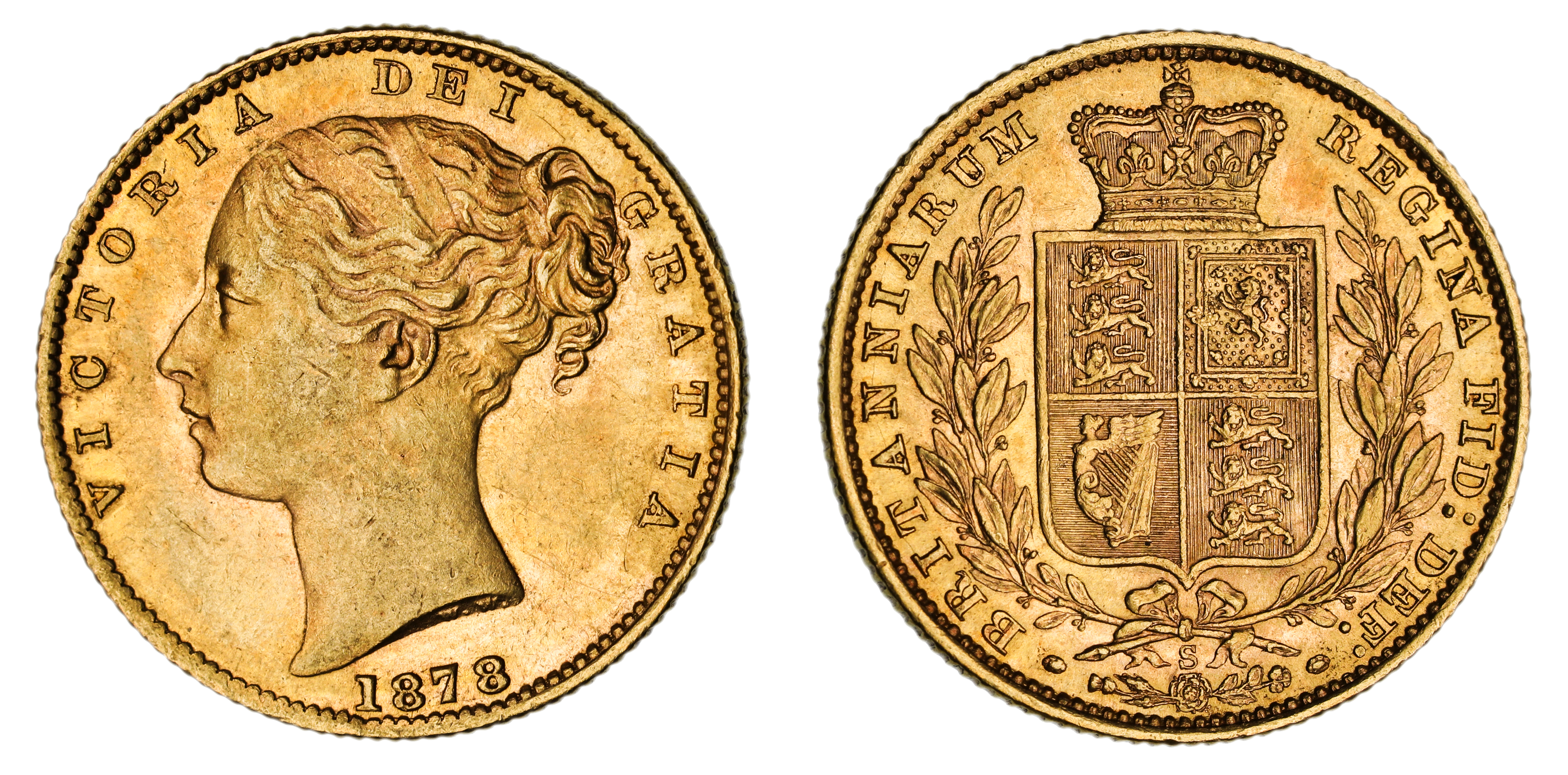 Victoria, Shield Reverse - Sydney Mint - Young, Sovereign, 1878, EF