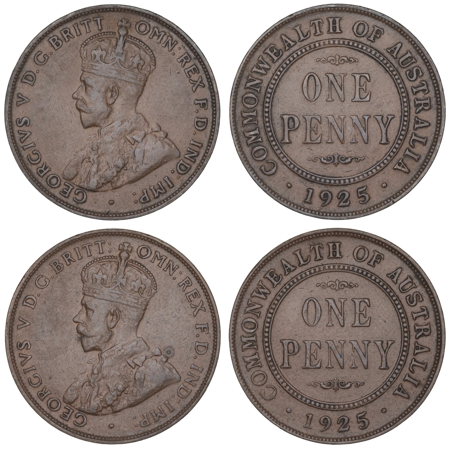 George V, Penny, 1925, gF