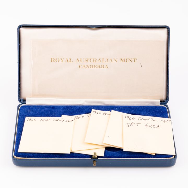 Elizabeth II, Dark Blue Case, One Cent - Fifty Cents, 1966, FDC