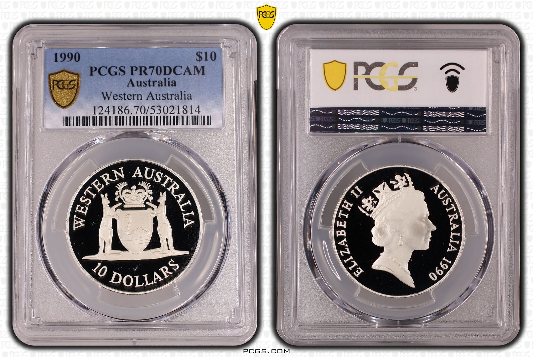 Elizabeth II, Western Australia, 21/0, Ten Dollar, 1990, PCGS PR70DCAM