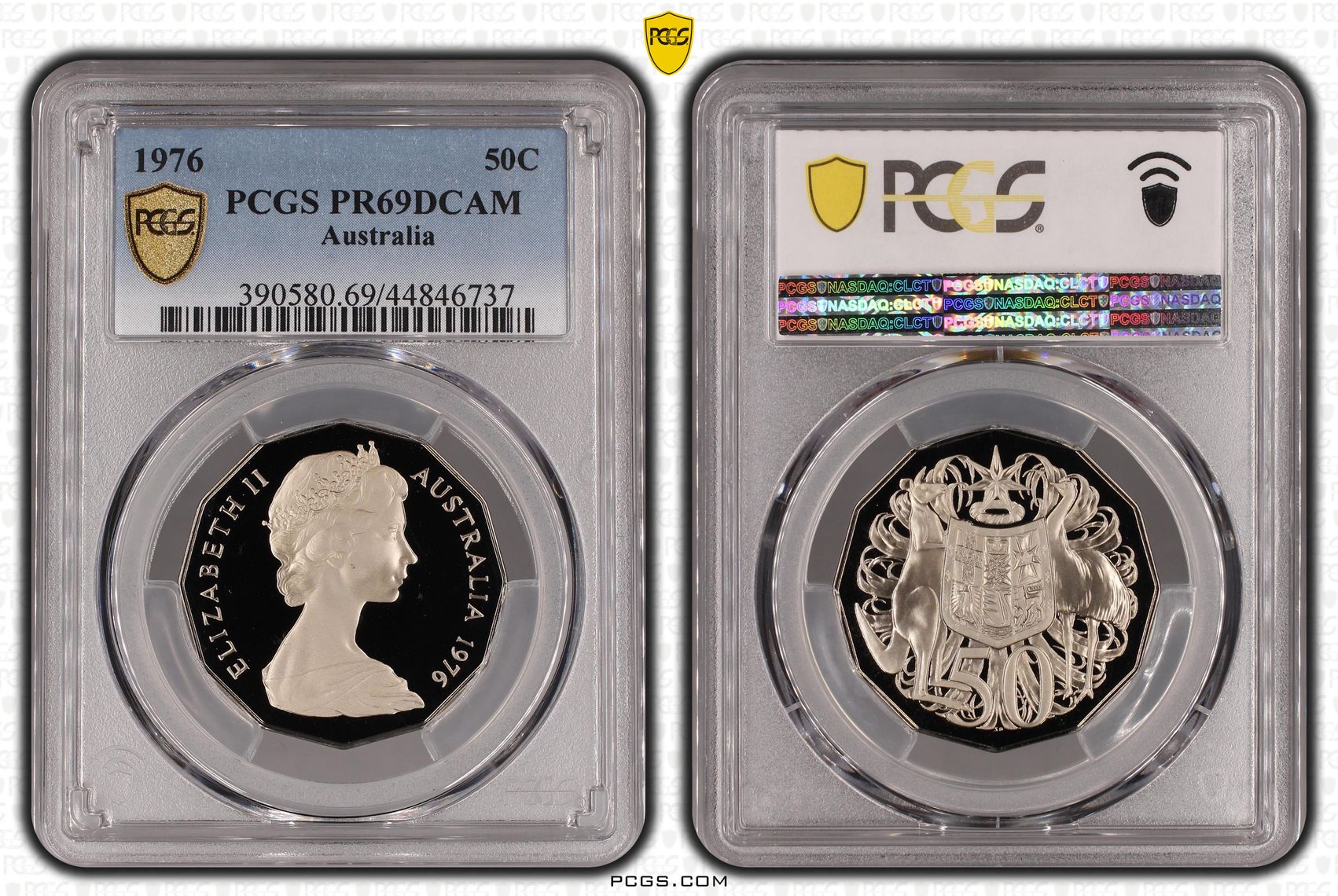 1976 Australian Fifty Cent, 50c Proof PCGS - PR69DCAM -737