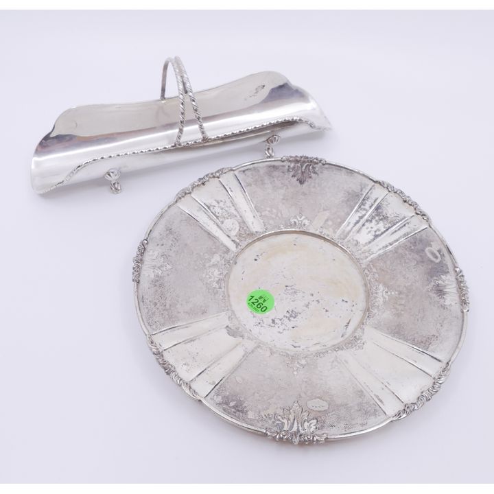 2pc Italian 800 Silver Tray and Celery Server- 9'' approx- 414g TW