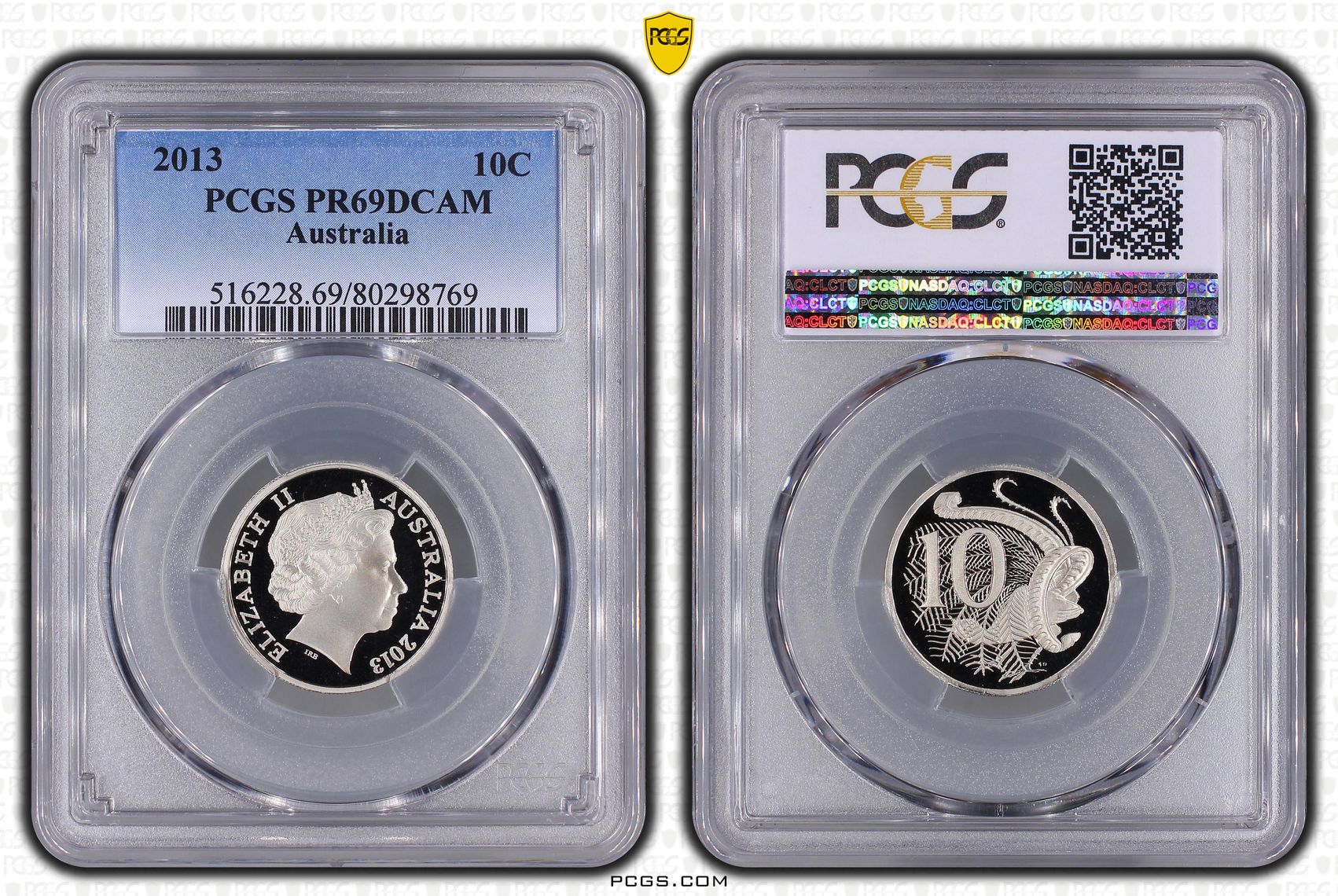 Elizabeth II, Ten Cent, 2013, PCGS PR69DCAM