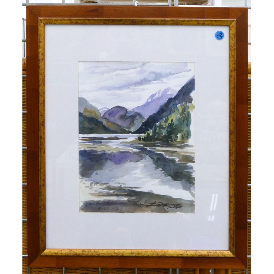 Katherine Wright ''Stehekin Stillness'' Watercolor Framed 21''x18''
