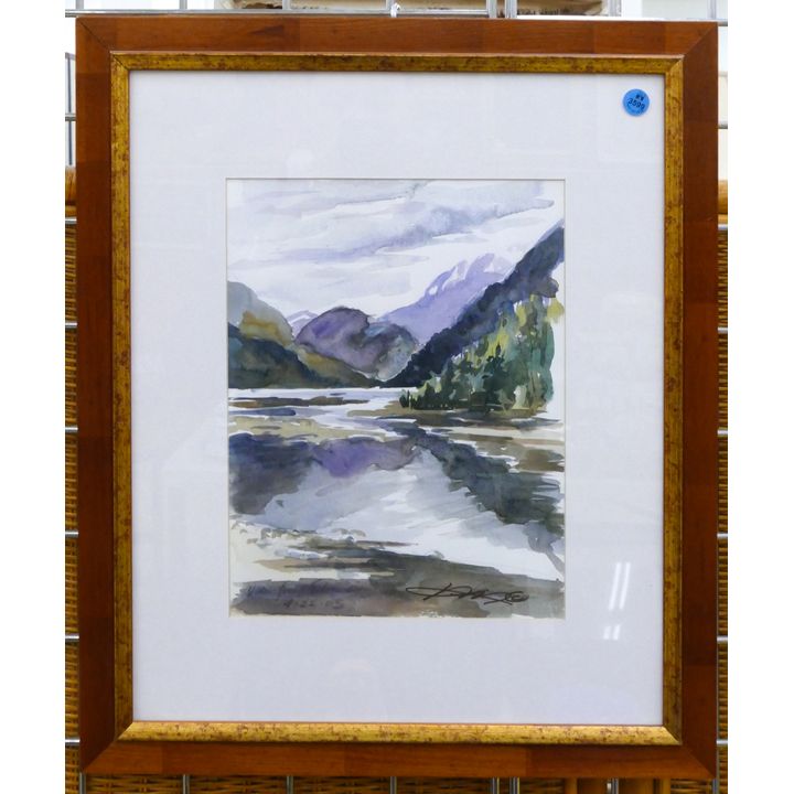 Katherine Wright ''Stehekin Stillness'' Watercolor Framed 21''x18''