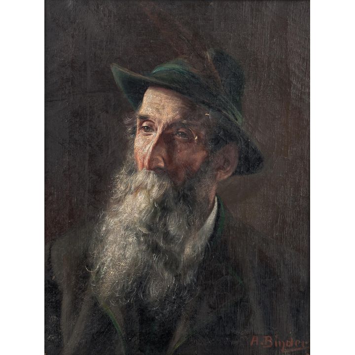 Alois Binder | Portret mężczyzny w kapeluszu (Bawarczyka)