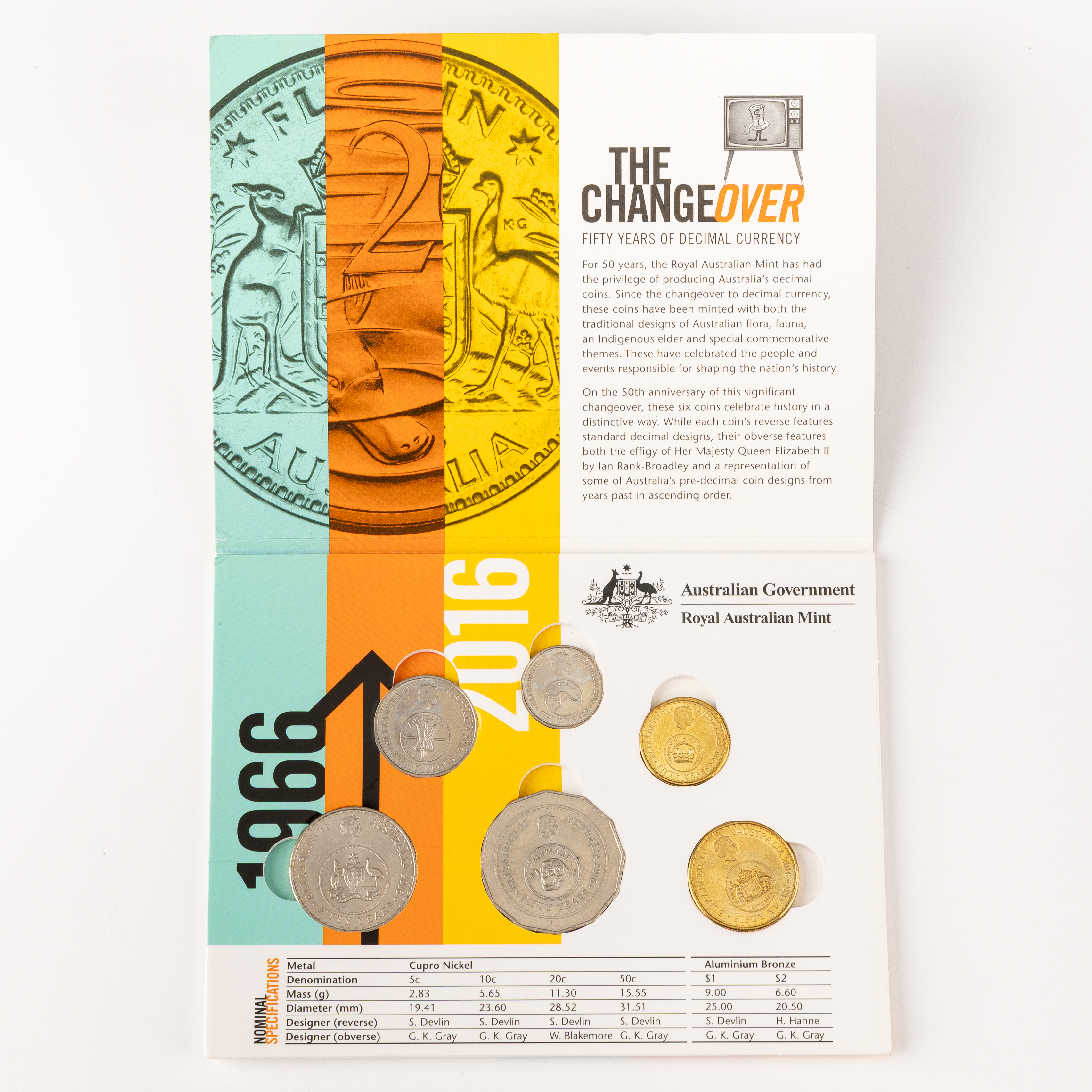 1 · Five Cent - Two Dollars, 2016,  UNC