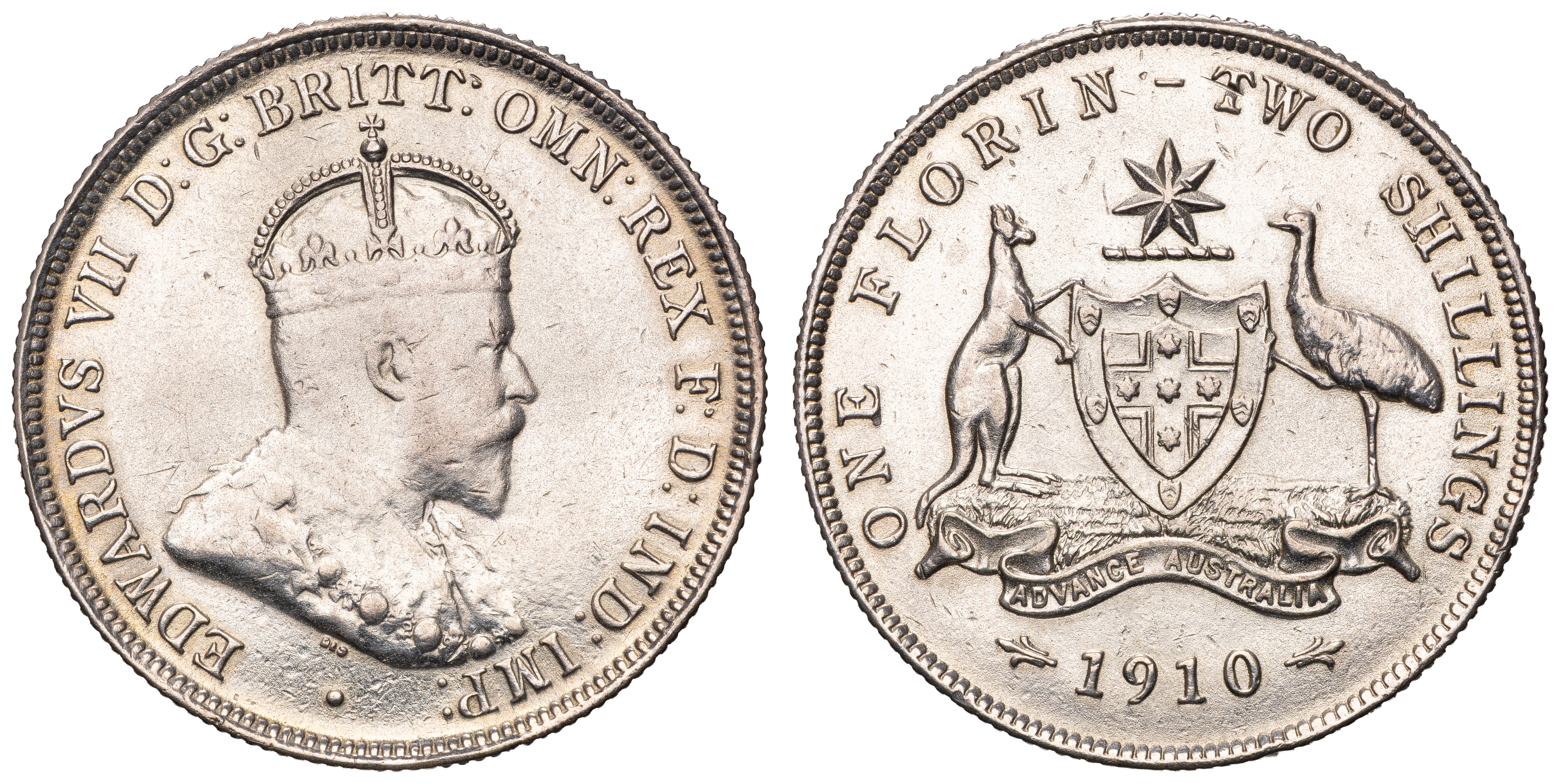 Edward VII, Florin, 1910, aEF