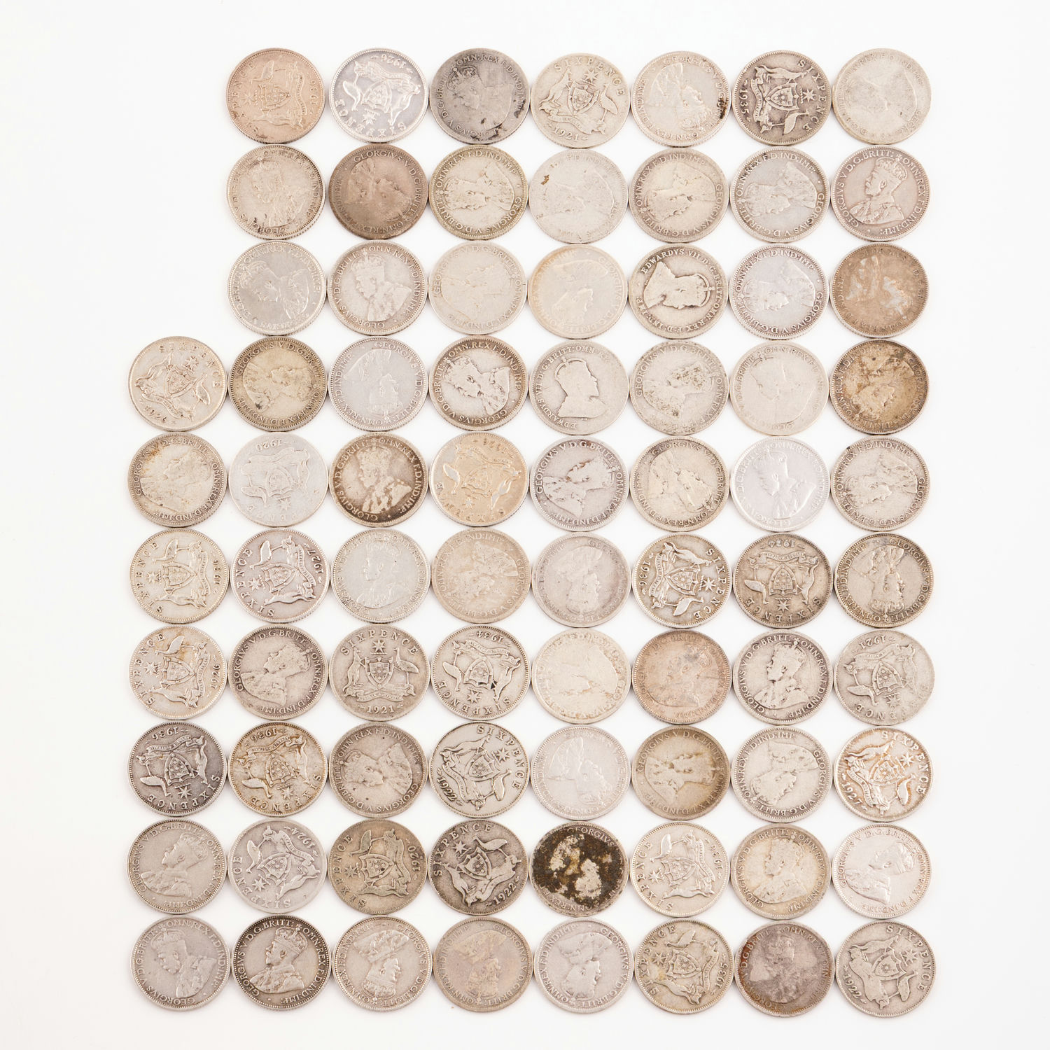 George V, Sixpence, 1910 - 1936, VG - gF