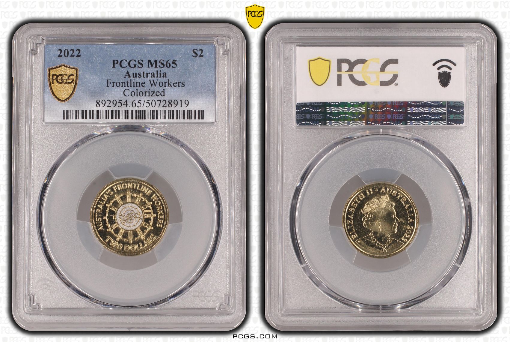 Frontline Workers Colorized , Two Dollar, 2022, PCGS MS65
