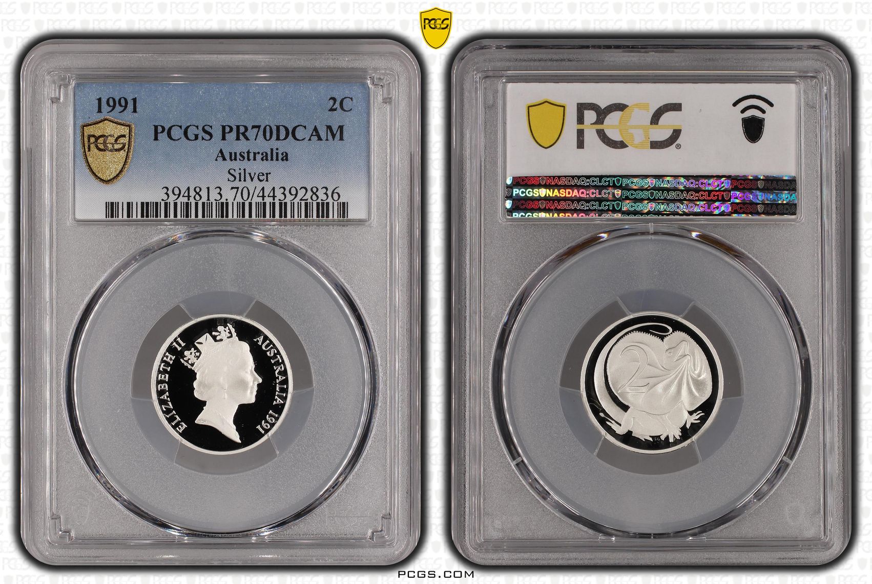 1991 Australia Two Cent, 2c Silver Proof Silver PCGS - PR70DCAM POP 67/0 -836