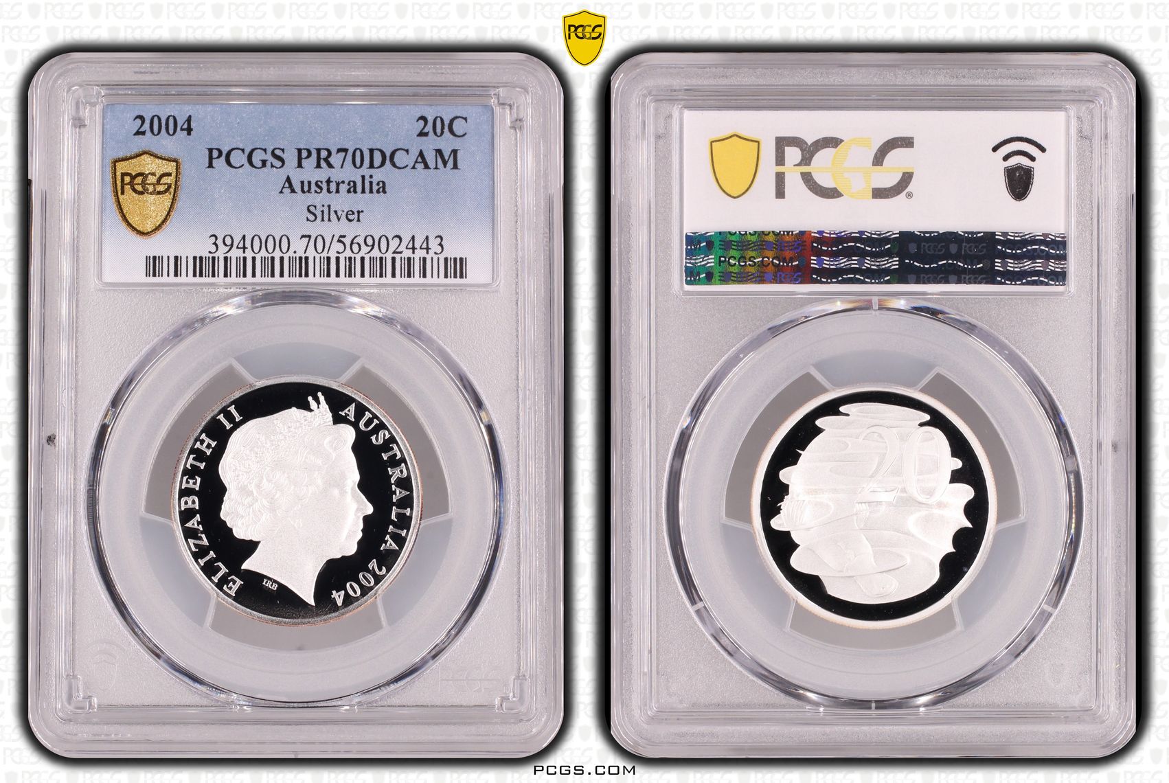 Silver, Twenty Cent, 2004, PCGS PR70DCAM