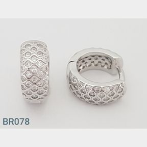 STERLING SILVER '3 ROW' MINI CUFF EARRINGS WITH CZ'S - 51543/228