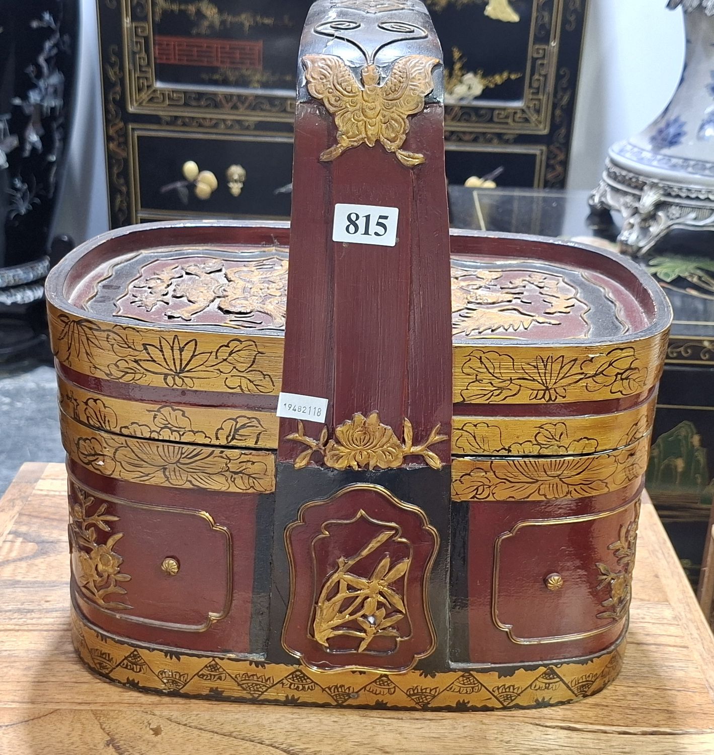 Oriental Lacquered Basket