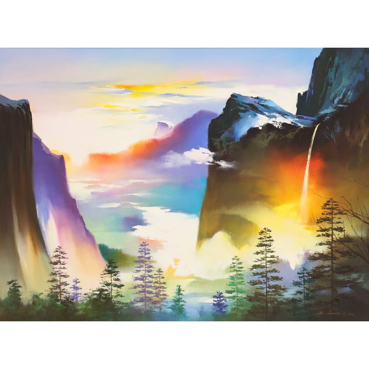 Hong Leung ''Mountain Glow'' 1992 Oil