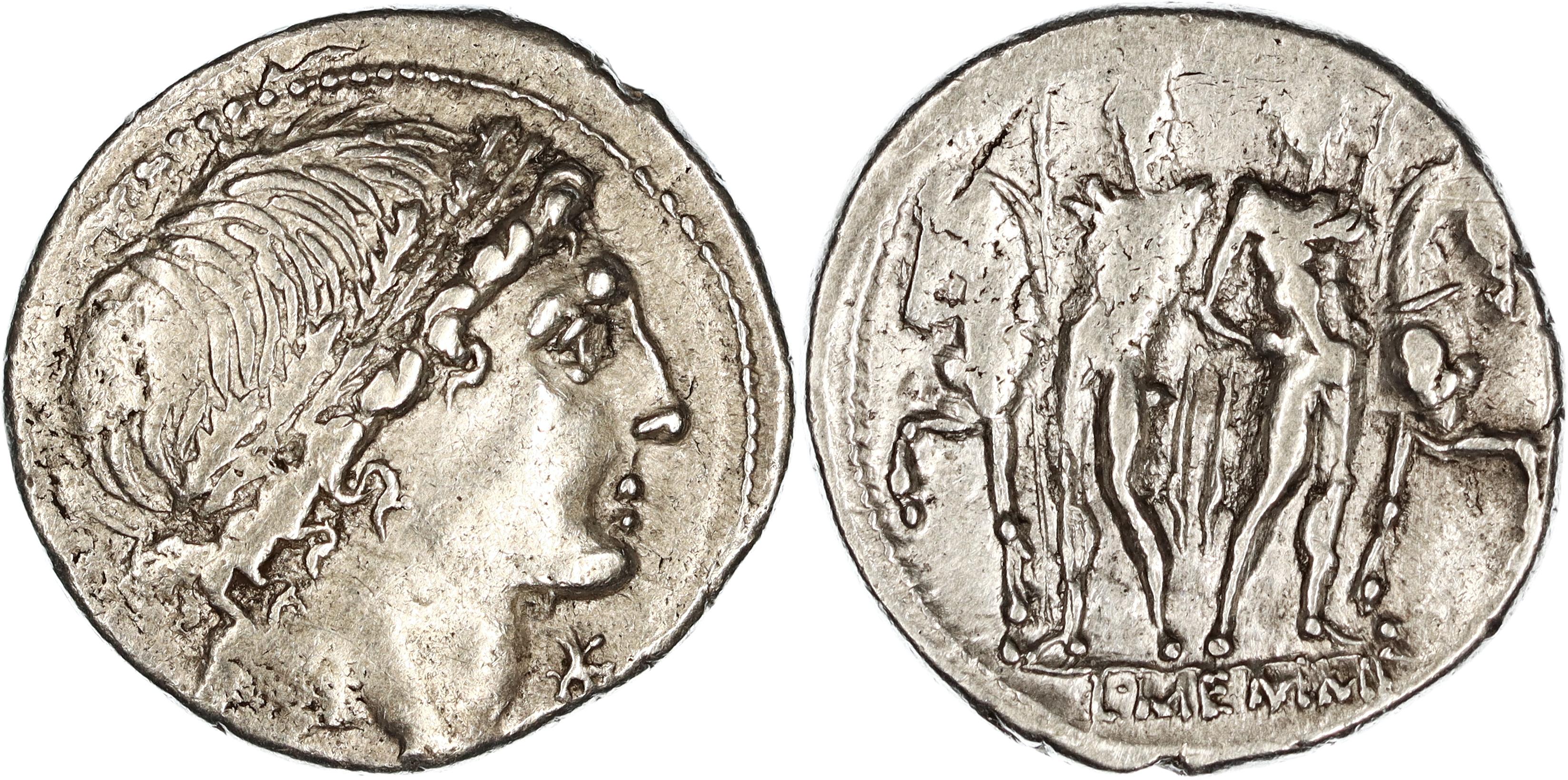 Roman Republic, L. Memmius, Silver Denarius, 109-108 BC, VF