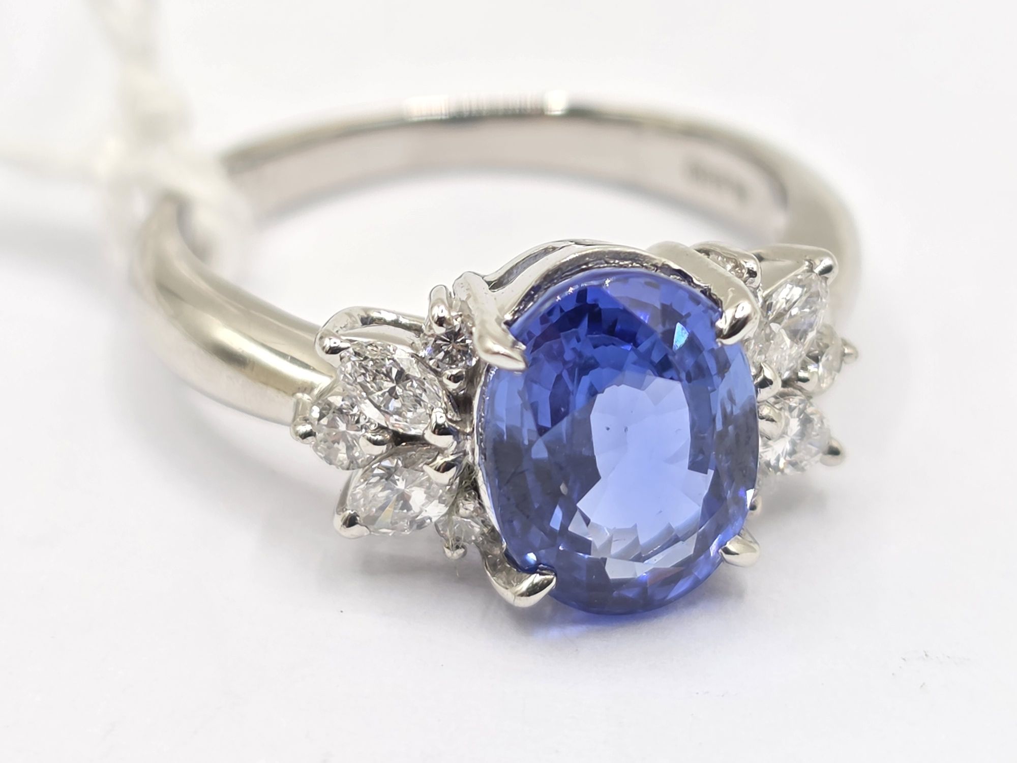 Platinum Sapphire Diamond Ring