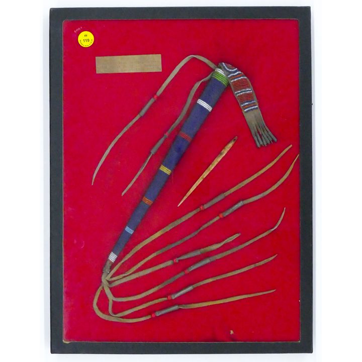 Old Sioux Plains Indian Beaded Awl Case