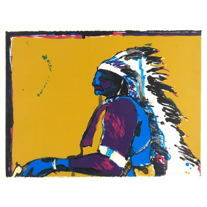 Fritz Scholder (1937-2005) Untitled (Indian Wearing Headdress)