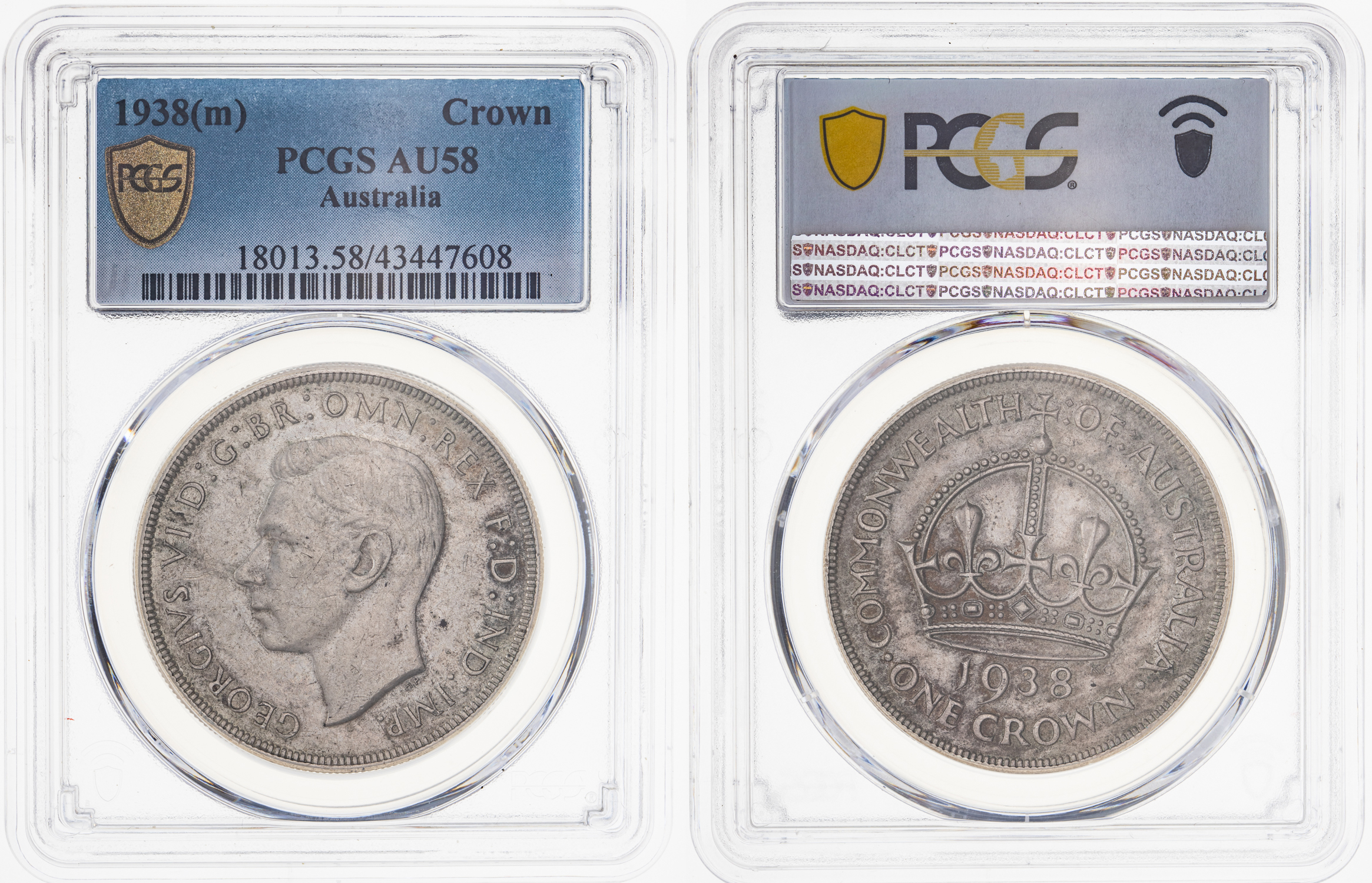 George VI, Crown, 1938(m), PCGS AU58