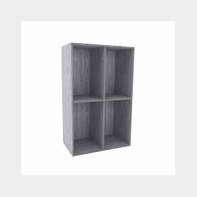 4 Compartment Bookcase or Display Case Grey Oak |